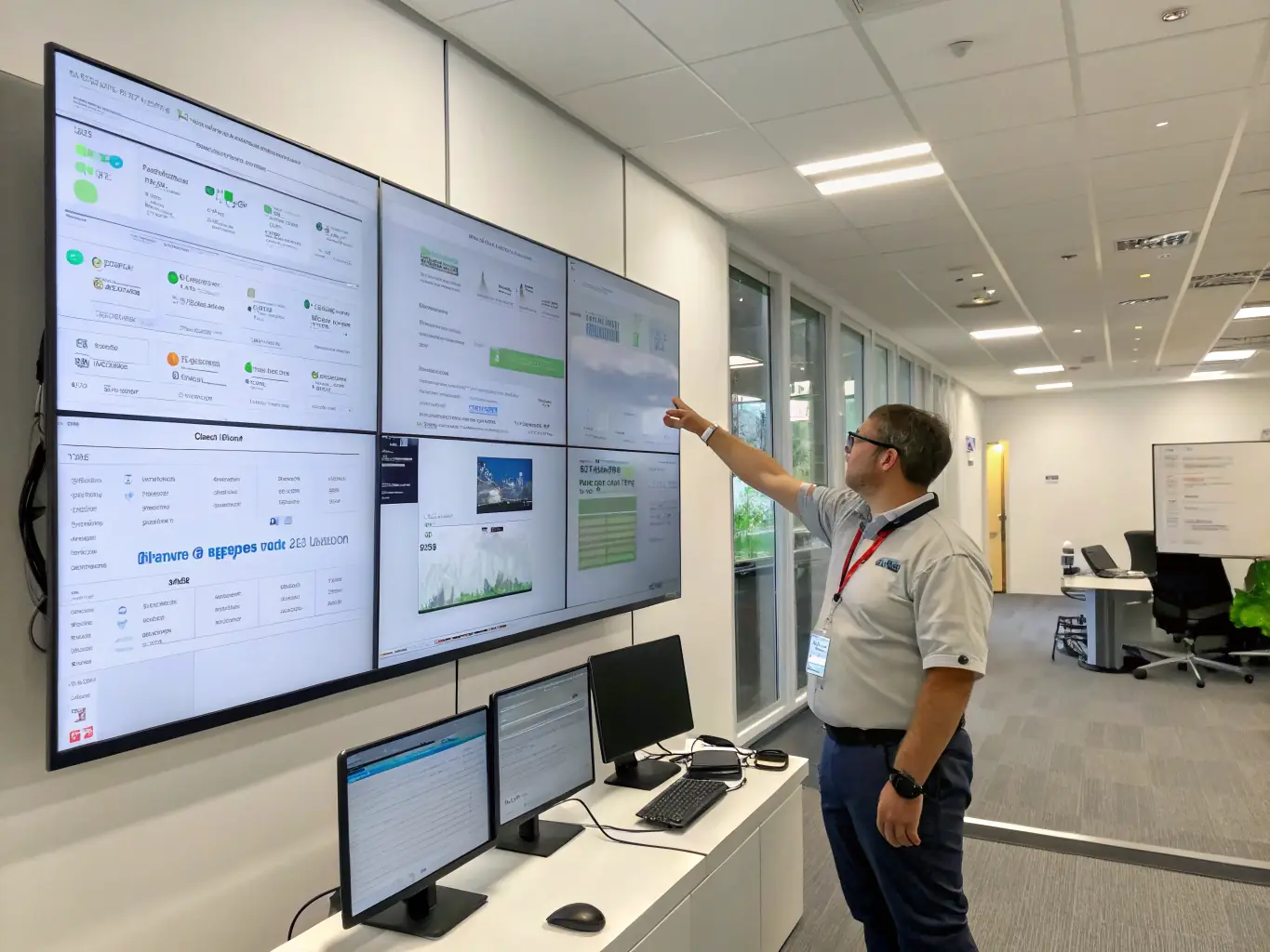 A technician providing support via a remote connection with website analytics on screen, representing Technique Mastery's Maintenance & Support service.