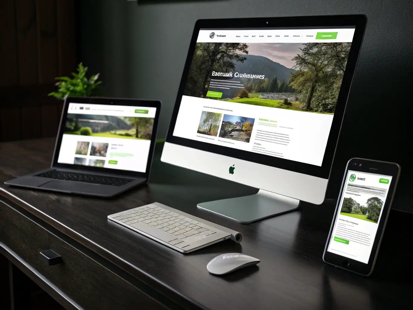A sleek, responsive website displayed on various devices showcasing modern design elements, representing Technique Mastery's Custom Web Design service.